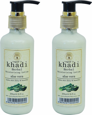 

Vagad's Khadi Aloevera Moisturising Lotion Pack of 2(400 ml)