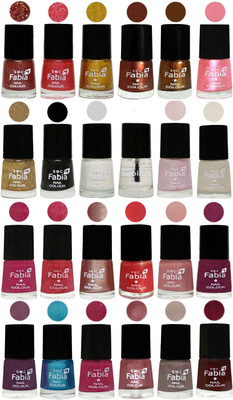 

Fabia Nail Polish (M135) Jerry Wine-Jerry Pink-Jerry Golden-Light Jerry Coffee-Dark Golden-Jerry Peach-Light Golden-Black-White-Top Coat-Lychee-Light Cream-Magenta-Shock Pink Light-Light Nude-Red Orange-Shrimp Pastell-Cherry Blossom-Light Jam-Denim-Hot Ma