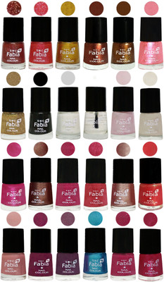 Fabia Nail Polish (M77) multicolors(Pack of 24)