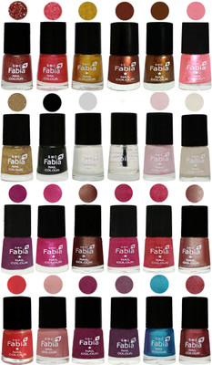 Fabia Nail Polish (M46) multicolors(Pack of 24)
