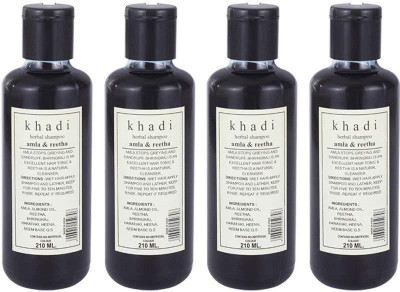

Herbal Khadi Amla & Reetha shampoo,pack of 4 x 210(210 ml)