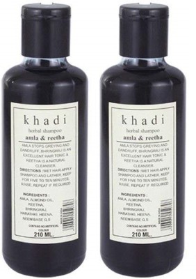 Herbal Khadi Drontika Herbal Amla & Reetha Shampoo, Pack of 2(210 ml)