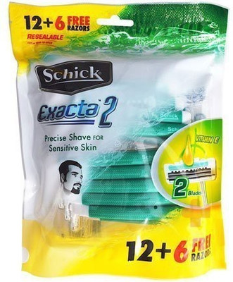 

Schick Exacta2 (American) for Men Sensitive Skin Disposable Razor-12+6 free razor(Pack of 12)
