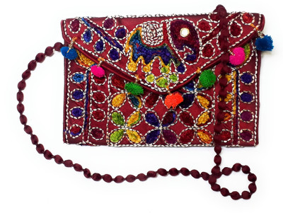 

Unique Fashion Women Evening/Party, Casual, Formal Red, Multicolor Silk Sling Bag, Multicolor;red