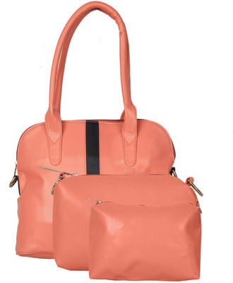 

ENQLOZ Women Casual Pink PU Shoulder Bag