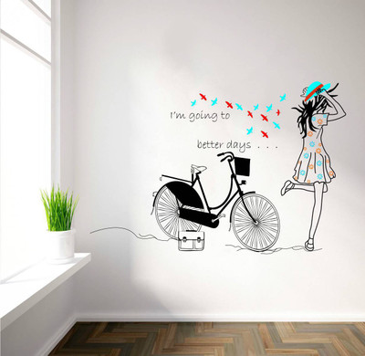 rawpockets 1 cm Wall Decals ' I'm going to better days 'Wall Stickers |PVC Vinyl | Multicolour Self Adhesive Sticker(Pack of 1)
