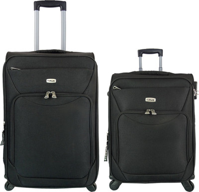 

Timus Upbeat Spinner Black 55 & 65 cm 4 Wheel Strolley Suitcase For Travel SET OF 2 ( Medium Check-in Luggage) Expandable Check-in Luggage -  inch(Black