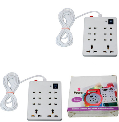 

NXT POWER 8+1 (2 PCS) 8 Socket Surge Protector(White)
