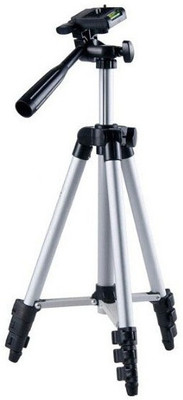 

CASADOMANI Foldable Camera Tripod with Mobile Clip Holder Bracket, Fully Flexible Mount Cum Tripod, Stand with 3D Head & Quick Release Plate, Tripod Camera Stand Tripod(Silver & Black, Supports Up to 1500)