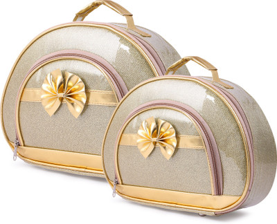 SAMAA VANITY-COMBO-GOLDEN-035 High quality case, Perfect travel makeup case, Gorgeous exterior Vanity Box(GOLDEN)