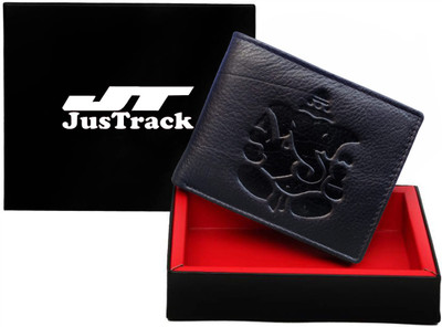

JusTrack Men Black Genuine Leather Wallet(1 Card Slot)