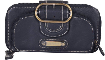 

Bagatella Women Black Genuine Leather Wallet(4 Card Slots)