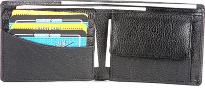 

UMDA Men Black Genuine Leather Wallet(8 Card Slots)