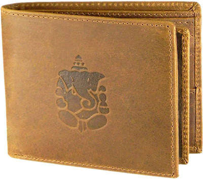 

JusTrack Men Tan Genuine Leather Wallet(5 Card Slots)