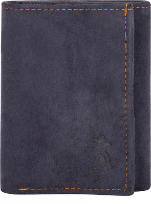 

de meow Men Casual Grey Genuine Leather Wallet(7 Card Slots)