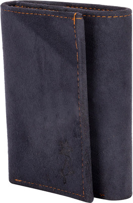 

de meow Men Blue Genuine Leather Wallet(7 Card Slots)