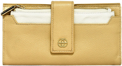 

Eske Women Multicolor Genuine Leather Wallet(12 Card Slots), Bisque & ivory