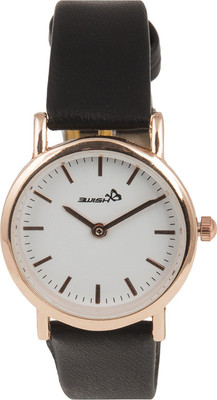 

3Wish 3WW-1201 White To Yellow From UV Rays Color Changing Round Dial With Black Leather Strap Watch - For Women