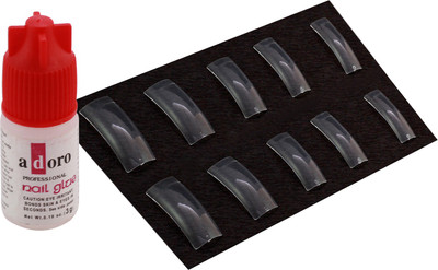 

Ear Lobe & Accessories 10Pcs Reasable Nails with Glue (KT11101N) Transparent(Pack of 10)