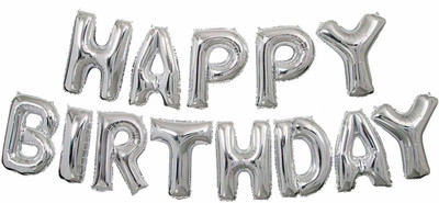

GemStar PartyCrafts Happy Birthday Flags Set of 13 Alphabet Balloon Silver) Banner(5 ft, Pack of 1)