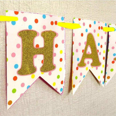 

GemStar PartyCrafts Happy Birthday Flags Set of 13 Flags Yellow) Banner(5 ft, Pack of 1)