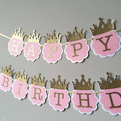 

GemStar PartyCrafts Happy Birthday Flags Set of 13 Flags Pink) Banner(5 ft, Pack of 1)
