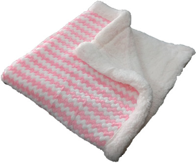 

SHOP BY ROOM Self Design  Fleece Blanket(Woollen Blend, Peach, White