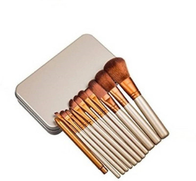 

Glamzone Makeup Brushes Set 12 Eyebrow Foundation Powder Eyeliner Lip Brushes Pack Of 12 (Pack of 12)(Pack of 12)