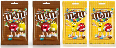 

m&m's Peanut Coated With Milk Chocolate, 45g & Milk Chocolate Candies, 45g (Pack Of 4, Each 2) Truffles(Pack of 4, 180 g)