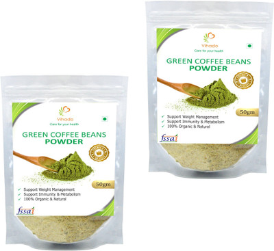 

Vihado 100% Pure & Natural Green Coffee Beans Powder Helps in Losing Weight Fast / 2 Pack of 50g Instant Coffee 100 g(Pack of 2, Green Coffee Flavoured)