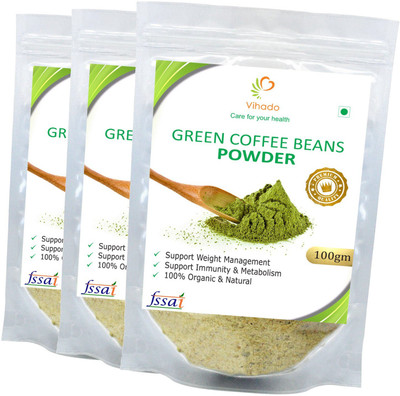 

Vihado 100% Organic Green Coffee Beans Powder Helps in Losing Weight (Unroasted green coffee) Pack of 3 Roast & Ground Coffee 100 g(Pack of 3)