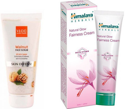 

Himalaya Natural Glow Fairness Cream, Walnut Face Scrub(Set of 2)