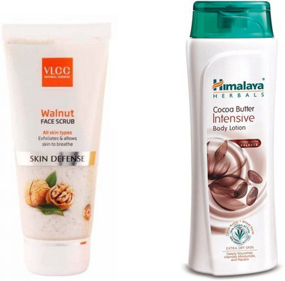 

Himalaya Cocoa Butter Intensive Body Lotion, Walnut Face Scrub(Set of 2)