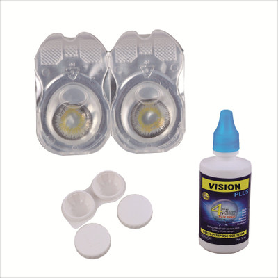 

Vision-Plus Grey Color Zero Power Monthly Contact Lens With Solution & Case Monthly Contact Lens(0, Grey, Pack of 1)