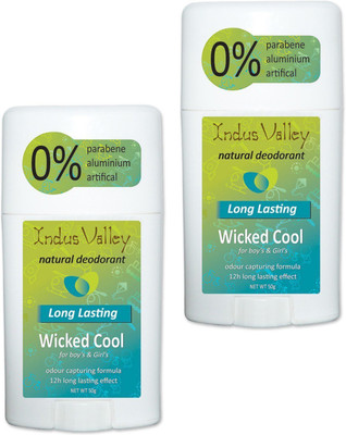 

Indus Valley Long Lasting Wicked Cool Deodorant Stick - Twin Pack Deodorant Stick - For Men & Women(100 g, Pack of 2)