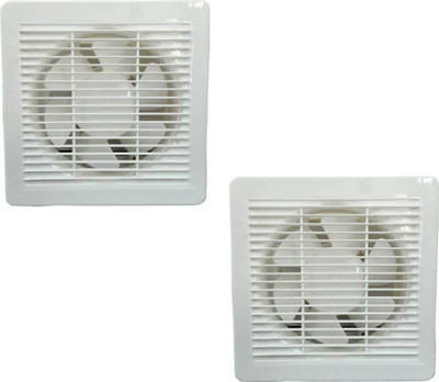 Extra Power 8inch 6 Blade Ventilation Exhaust Fan Combo Set (White,Black) 6 Blade Exhaust Fan(white, black, Pack of 2), Black;white
