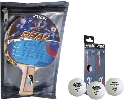 

Stiga Peak Table Tennis (1 Racquet), (1 Cover), (Perform 40+ "3 ball") Table Tennis Kit