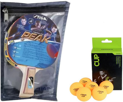 

Stiga Peak Table Tennis (1 Racquet), (1 Cover), (Cup "6 ball") Table Tennis Kit