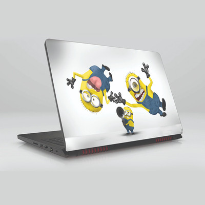 

Gifty Ads PVC Coated Laptop Skin Vinyl Stickers || Minions Cartoon Skin Sticker || Compatible with All 15.6 Laptops Vinyl Laptop Decal 15.6