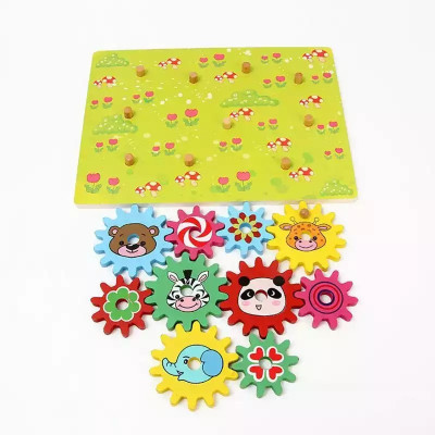 

Assemble Wooden Toys Wisdom Game Gear Portfolio DIY Puzzle Learning Education Interesting Toys For Kids(Multicolor)