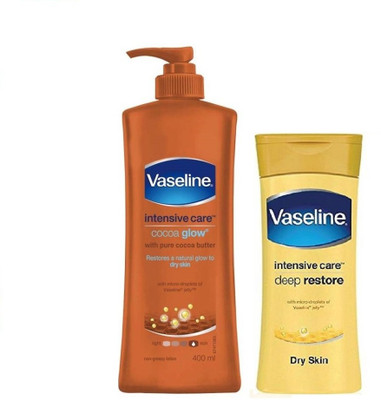 

Vaseline Cocoa Glow Nourishing Lotion & Intensive deep restore 400ml*100ml(500 ml)