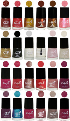 

Fabia Nail Polish (M133) Jerry Wine-Jerry Pink-Jerry Golden-Light Jerry Coffee-Dark Golden-Jerry Peach-Light Golden-Black-White-Top Coat-Lychee-Light Cream-Magenta-Shock Pink Light-Light Nude-Red Orange-Shrimp Pastell-Cherry Blossom-Light Jam-Denim-Hot Ma