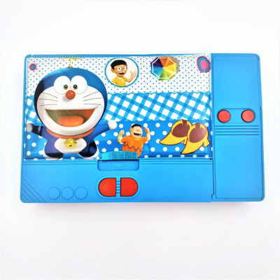 

Qzark Pencil Box Cartoon Character Art Plastic Pencil Box(Set of 1, Light Blue)