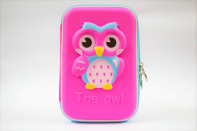 

Shopkooky Best for kids in school Cute Owl Face Hardtop Pencil Case Big Pencil Box With Compartment For Kids-Big Best for Kids for Return Gift and Gifts Art Canvas Pencil Box(Set of 1, Pink)
