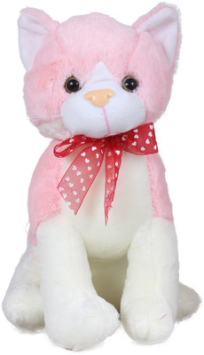 

Tickles Pink Cute Soft Cuddly Cat Soft Stuffed For Kids - 27 cm(Pink)