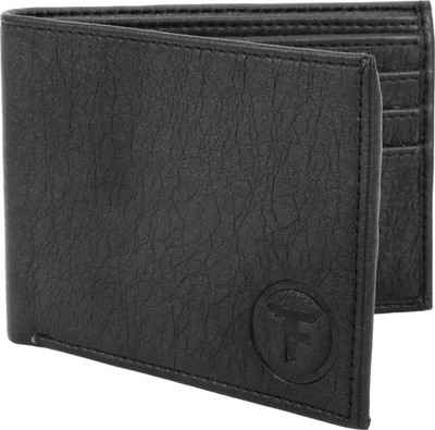 

FABTRIM Boys Black Artificial Leather, Fabric, Canvas Wallet(8 Card Slots)