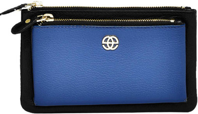 

Eske Women Multicolor Genuine Leather Wallet, Black & blue