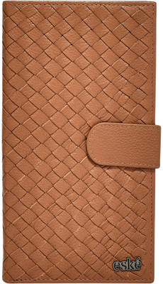 

Eske Women Brown Genuine Leather Wallet(6 Card Slots), Cognac