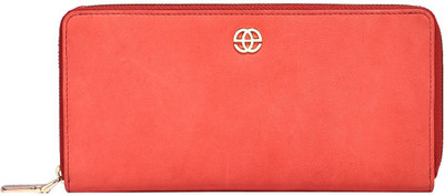 Eske Women Red Genuine Leather Wallet(6 Card Slots)