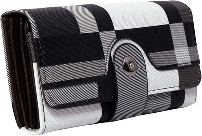 minaar Women Black, White Artificial Leather Wrist Wallet(4 Card Slots)